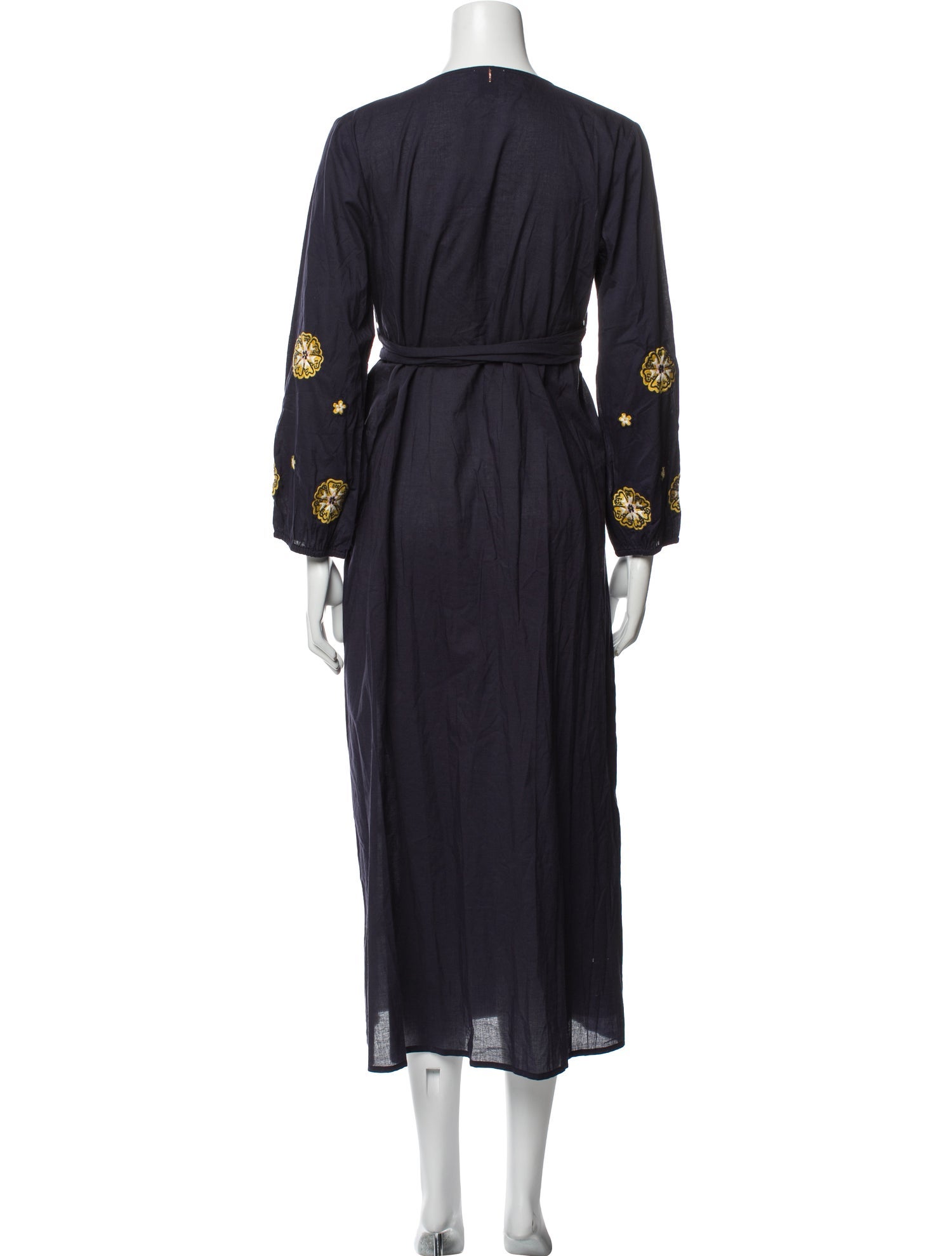 MISA Los Angeles Floral Print Embroidered Accent Robe